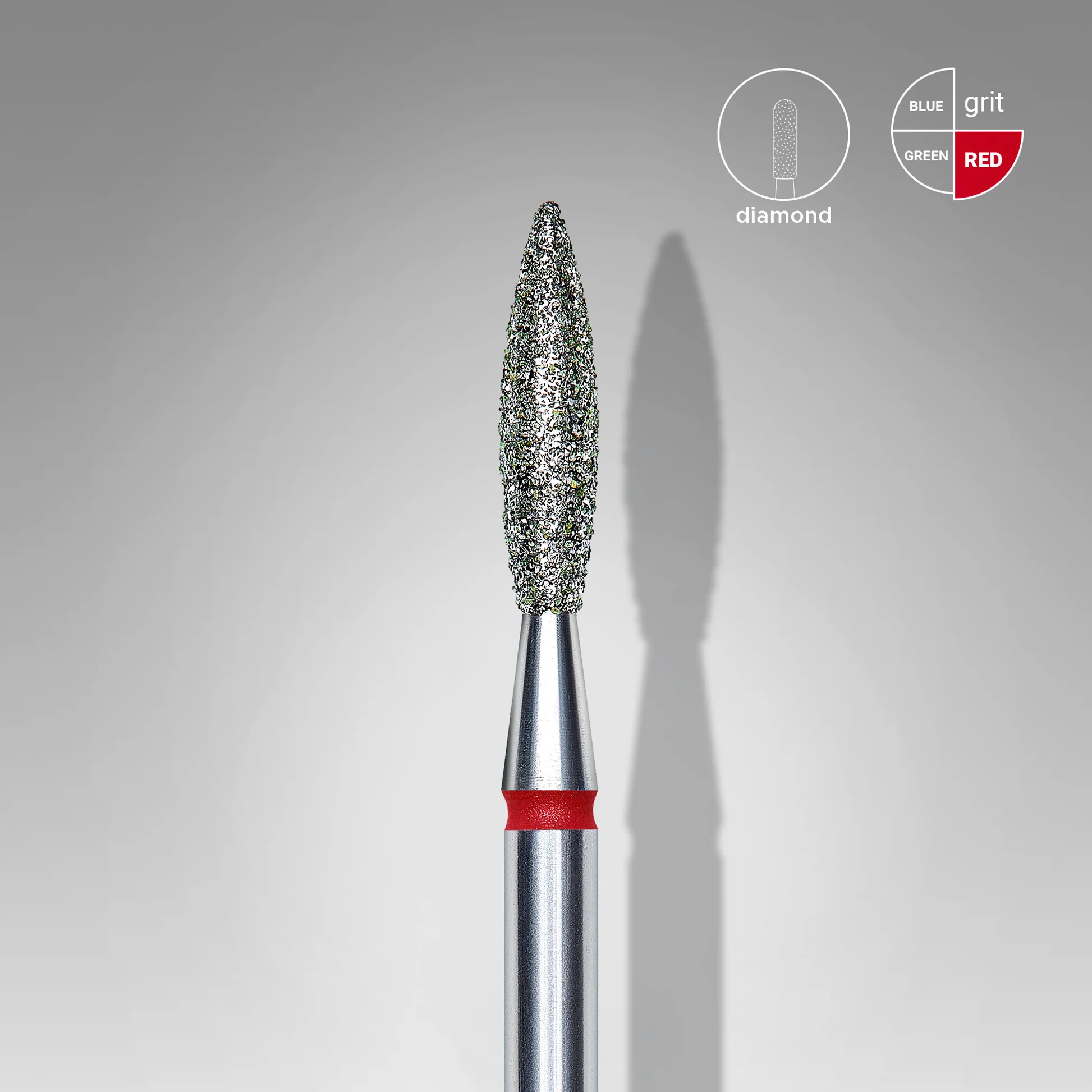 61223e27de6e21f24afc3482bc2a384f STALEKS EXPERT Diamantfräser "Flamme" rot, Durchmesser 2,3 mm, Arbeitsteil 10 mm – Bild 1