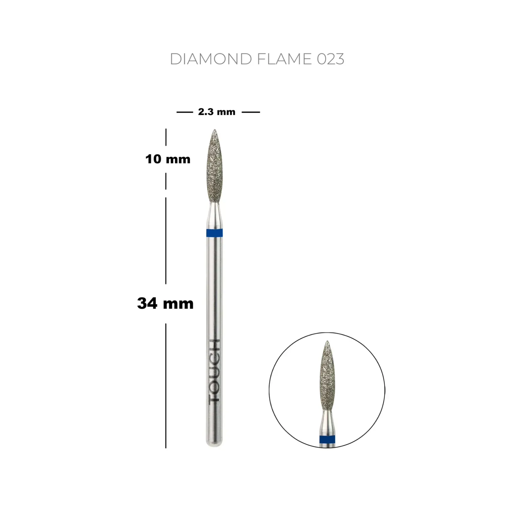 81867163697615 TOUCH Diamant-Nagelfräseraufsatz Flame 023 blau – Bild 1