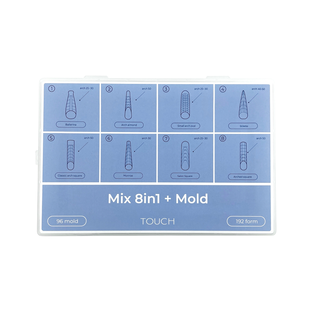 eF86dWr91mTiQdYcji73kxQby8CcVHza2qwnbHva TOUCH Nail Tips Upper forms modeling 288pcs, Mix 8in1 + mold – Bild 1