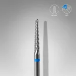 STALEKS EXPERT Hartmetallfräser „Kegel“ blau, Durchmesser 2,3 mm, Arbeitsteil 14 mm