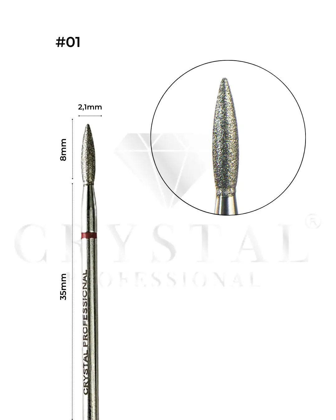 img_2195.jpg Diamantbit „Flame“ Crystal Professional № 01 (rote, 2,1 mm) – Bild 1