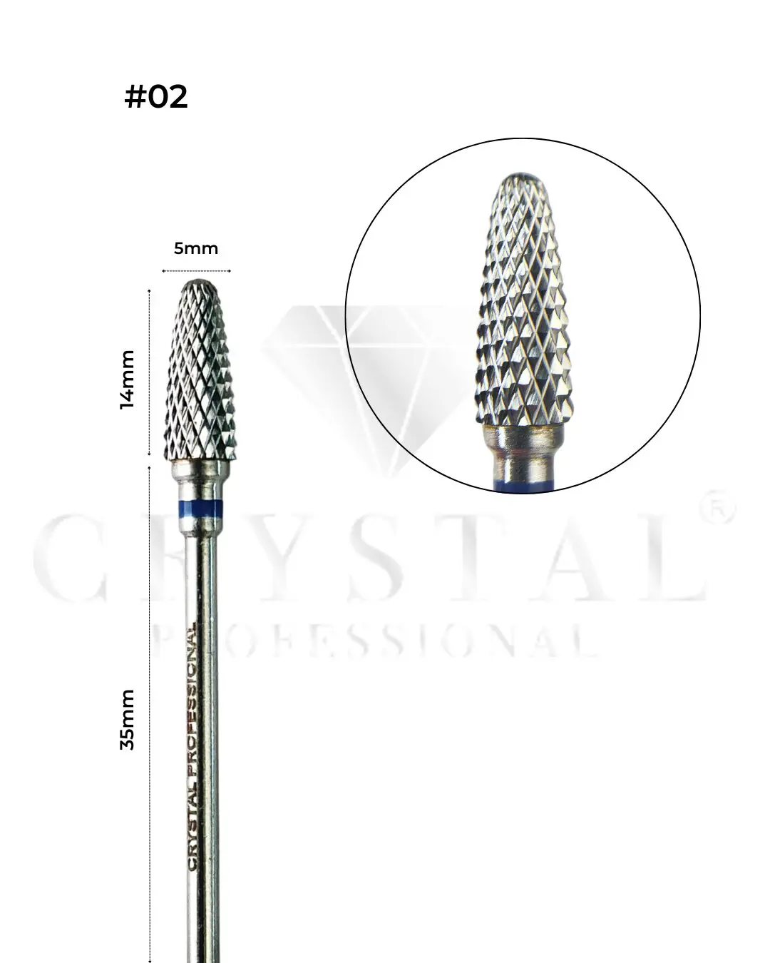 img_2207.jpg Hartmetallbit „Corn“ Crystal Professional № 02 (Blauer Schliff, 5,0 mm) – Bild 1