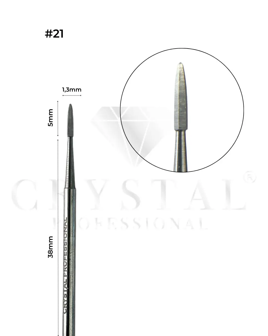 img_2209.jpg Hartmetall-Bit „Safe“ Crystal Professional № 21 (keine Schleifwirkung, 1,3 mm) – Bild 1